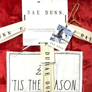 Rae Dunn TIS THE SEASON Queen Blanket